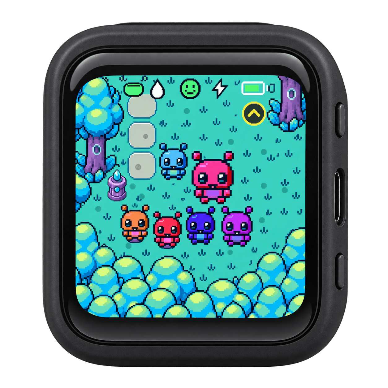 PEPID PAL handheld device mockup showing the ACEP26-exclusive virtual pet experience.